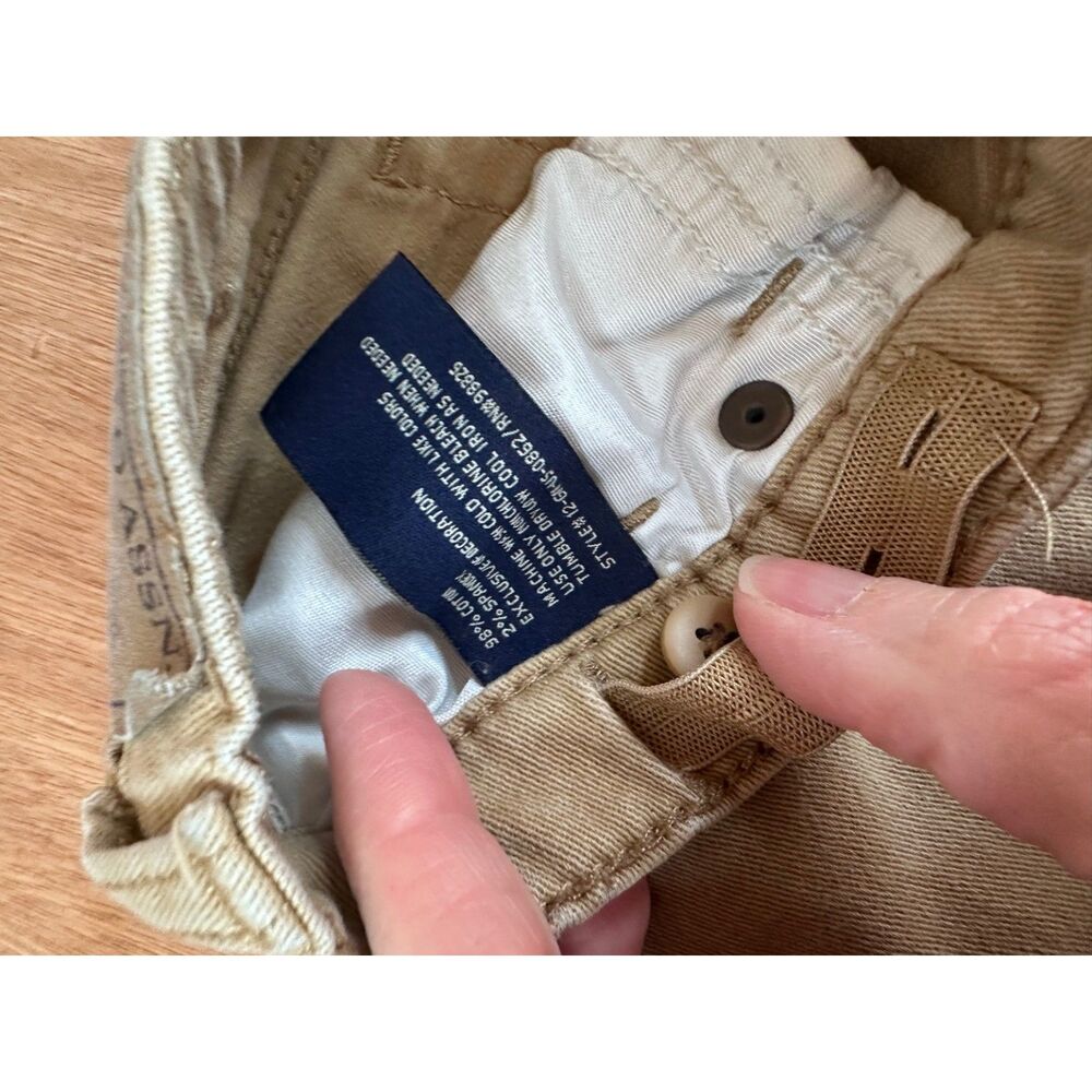 U.S. Polo Assn Kids Pants 7 Khaki Adjustable Waist Straight - Picture 7 of 7